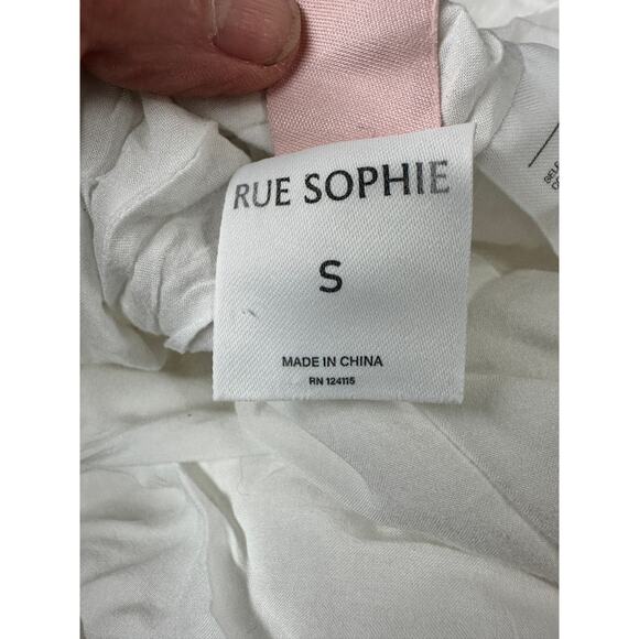 Rue Sophie White Fit n Flare Midi Dress SMALL Romantic Sundress Designer $188 - Picture 11 of 11